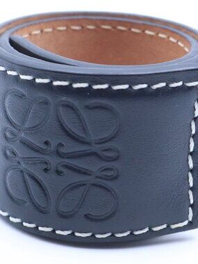 Loewe Small Slap Bracelet Leather Anagram Logo Black